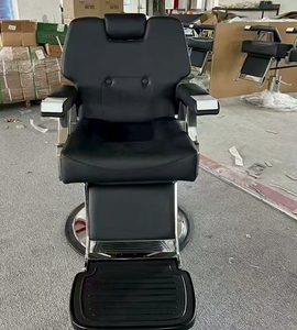 Sillón de Barbería Negro para Salón de Peluquería Masculina, Fabricado en Cuero Sintético, en Venta - Product Image 3