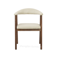 Chaises de salle à manger rétro nordiques en promotion avec accoudoirs, chaises modernes personnalisées en bois massif et caoutchouc pour la maison, le café et le restaurant