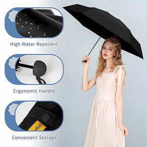 Foldable Custom Logo Strong Black Fiberglass Frame Waterproof Fully-Automatic <b>Windproof</b> 3 Fold Portable Travel Business Gifts - Product Image 2