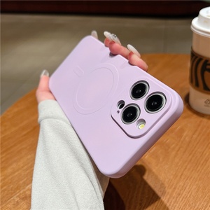 Colorful Liquid Silicone Phone <b>Case</b> for iPhone 16 Pro Max 15 Plus 14 12 13 11 Pro X XS Max 7 <b>Wireless</b> <b>Charge</b> Magnetic TPU Cover - Product Image 4