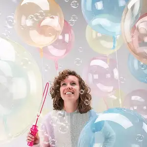 En gros 10 18 24 36 pouces coloré kristal extensible rond clair bobo en plastique bulle ballons