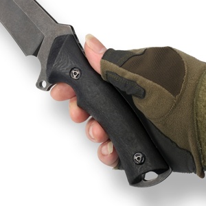 Cuchillo de Caza y Camping Personalizable OEM de Grado Profesional para Exteriores, Hoja Recta, Borde Dentado Reforzado, Acero Inoxidable, Mango G10 - Product Image 6