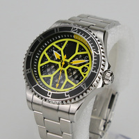 Inserts de lunette inclinée 38 mm en acier inoxydable 316L bicolore pour montres SKX007, tenue 12 heures