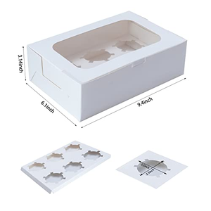 กล่องมินิคัพเค้กแบบกำหนดเอง กล่อง 12/24 ช่อง ดีไซน์สีน้ำตาลขาว - Product Image 2
