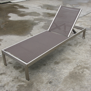 Chaise longue de <span class=keywords><strong>jardin</strong></span> portable en tissu maillé <span class=keywords><strong>PVC</strong></span>, avec structure en aluminium thermolaqué, pour piscine, plage, hôtel et loisirs - Product Image 3