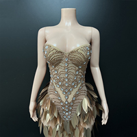 Novance Y5545 Dropshipping Produits Vêtements sans bretelles tendance pour femmes 2026 Robe de soirée chic moderne en strass et cristaux