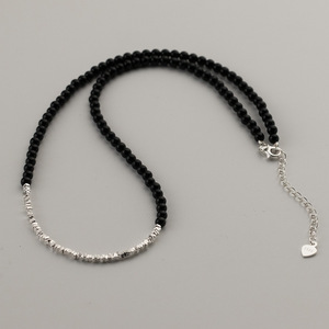 S925 Bạc Đen Agate Bị Hỡ Bạc Vòng Cổ Niche Thiết Kế Ánh Sáng Sang Trọng Đơn Giản Cổ Đồ Trang Sức - Product Image 5