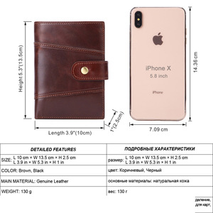 กระเป๋าสตางค์หนังวัวแท้ Andong สำหรับผู้ชาย ป้องกัน RFID  แบบหลายช่องใส่ของ ดีไซน์ย้อนยุค  กระเป๋าใส่เหรียญอเนกประสงค์ - Product Image 3