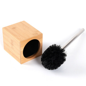 Bamboo eco-friendly toilet, bathroom seat with lid, no dead angles, bamboo toilet brush <b>set</b> - Product Image 3