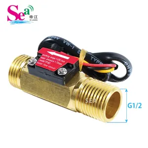 SEA YF-B3 Brass 15mm Hall Flow Sensor 1/2'' Male Thread Turbine Liquid Water Copper Flow Sensor