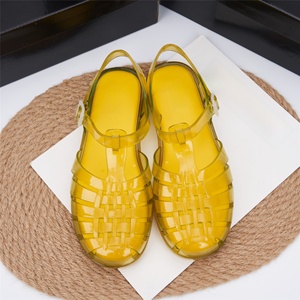 Sandales romaines respirantes et imperméables en PVC pour femmes, semelle plate en EVA, chaussures de plage à séchage rapide, tongs décontractées d'été pour femmes - Product Image 1