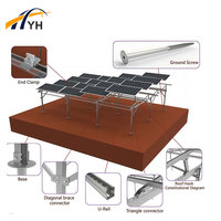 Support photovoltaïque en aluminium anodisé AL6005-T5 pour montage solaire au sol et structure de support solaire sur toiture