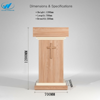 Podio de Madera Moderno, Clásico y Sencillo, Diseño Contemporáneo, para Iglesia, Púlpito, Atril