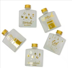 100ml 200ml Eid Mubarak Ramadan Kareem Glass <strong>Water</strong> <strong>Bottle</strong> Ramadan Hajj Umrah Mubarak <strong>Zam</strong> <strong>Zam</strong> <strong>Bottle</strong> Kaaba for Party Islamic Gift - Product Image 1