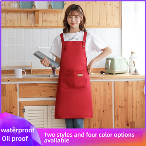 Tablier à bavette réglable 100% coton Tabliers de cuisine noirs 2 poches pour femmes hommes <span class=keywords><strong>Chef</strong></span> pour le refroidissement des aliments de Noël - Product Image 2