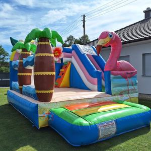 Maison gonflable à thème flamant rose tropical avec toboggan, grand château sautant pour enfants pour fête d'<span class=keywords><strong>anniversaire</strong></span> et <span class=keywords><strong>location</strong></span> commerciale - Product Image 5