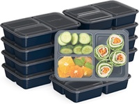 Conteneur alimentaire jetable en plastique JYM Factory, conteneur alimentaire à 3 compartiments, conteneur alimentaire carré pour micro-ondes, préparation de repas