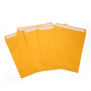 a4 peel and seal High quality silicone glue Glod Paper envelopes brown manila envelope