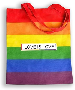 Sac fourre-tout drapeau arc-en-ciel, cadeaux fierté LGBTQ+, sacs de courses en toile - Product Image 2