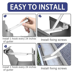 Supports de gouttière en aluminium de 5 pouces, clips de gouttière de 5 pouces avec sangles pour <span class=keywords><strong>fixation</strong></span> sans gouttière, gouttières en aluminium et en acier - Product Image 3