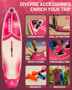 Tabla de Paddle Surf Inflable SUP 11'6"*35"*6" con Tecnología Drop Stitch, Bomba, Remo, Asiento, Mochila, Certificación CE, OEM, ODM, Personalizable - Product Image 5