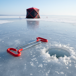 Pointe à vis d'hiver pour la pêche au bar, à la carpe et au snapper en lac, ancres de bâche portables en acier inoxydable, outil de pêche - Product Image 1