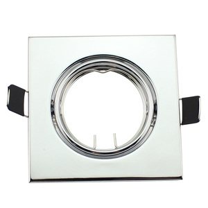 Vente en gros <span class=keywords><strong>GU10</strong></span> coupe de plafonnier réglable encastré <span class=keywords><strong>GU10</strong></span> <span class=keywords><strong>support</strong></span> de lampe projecteur ampoule LED boîtier de downlight chromé brossé - Product Image 1