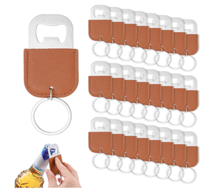 Portachiavi in Vera Pelle con Apribottiglie, Cucito a Mano, Anello Portachiavi in Acciaio Inossidabile, Strumento da Bar Tascabile, Regalo Vintage <span class=keywords><strong>per</strong></span> Uomo - Product Image 6