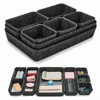 Lot de 8 organiseurs de tiroirs en feutre, inserts souples empilables en feutre pour bureau et armoire