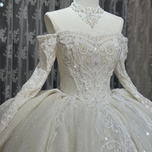 Wx152 Elegant Ball <b>Gown</b> Wedding Dresses for <b>Bride</b> Long Sleeves Bridal Skirt for Bridal Wedding Lace-Up Jancember - Product Image 3