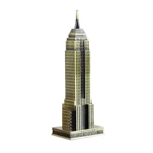 2404 zhunli sala de estar Europea decoración de aleación de zinc modelo arquitectónico New York Empire State Building artesanía de metal