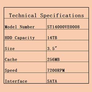 ฮาร์ดดิสก์ ST14000VE0008 ความจุ 14TB ขนาด 3.5 นิ้ว SATA ความเร็ว 7200RPM เทคโนโลยี CMR แคช 256MB ประมวลผลข้อมูล AI ทำงานได้ตลอด 24 ชั่วโมงทุกวันอย่างมีความเสถียร - Product Image 3