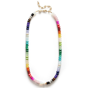 Zooying Adjustable <strong>Boho</strong> <strong>Necklace</strong> Gold Plated Stainless Steel Chain Genuine Stone Beads Layered Jewelry for Women Gift - Product Image 1