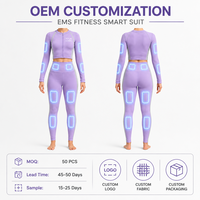 Combinaison d'entraînement EMS myoélectrique sans fil à 9 canaux avec électrodes sèches à 18 pads pour la perte de poids et la gym