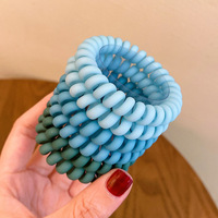 Lot de 6 élastiques à cheveux spirale dégradé pour femmes, attaches en forme de fil téléphonique, accessoires capillaires sans pli