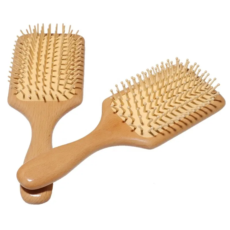 Beech Wood Hair Brush Factory Price Fashion Laser Customize Detangling Comb Vent Beech Wood Hair Massage Brush