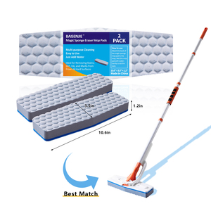 Tampons de nettoyage en éponge mélamine Nano Magic Eraser remplaçables pour sols durs, carrelages, marbre et baignoires - Product Image 4