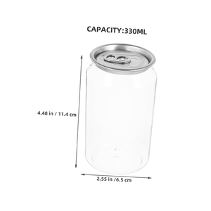 Cundao Custom Disposable PET Can With Aluminum Lid Dessert Soda Bubble Tea 330ml 500ml Clear Pull-<b>Ring</b> Plastic Cans Bottles - Product Image 2
