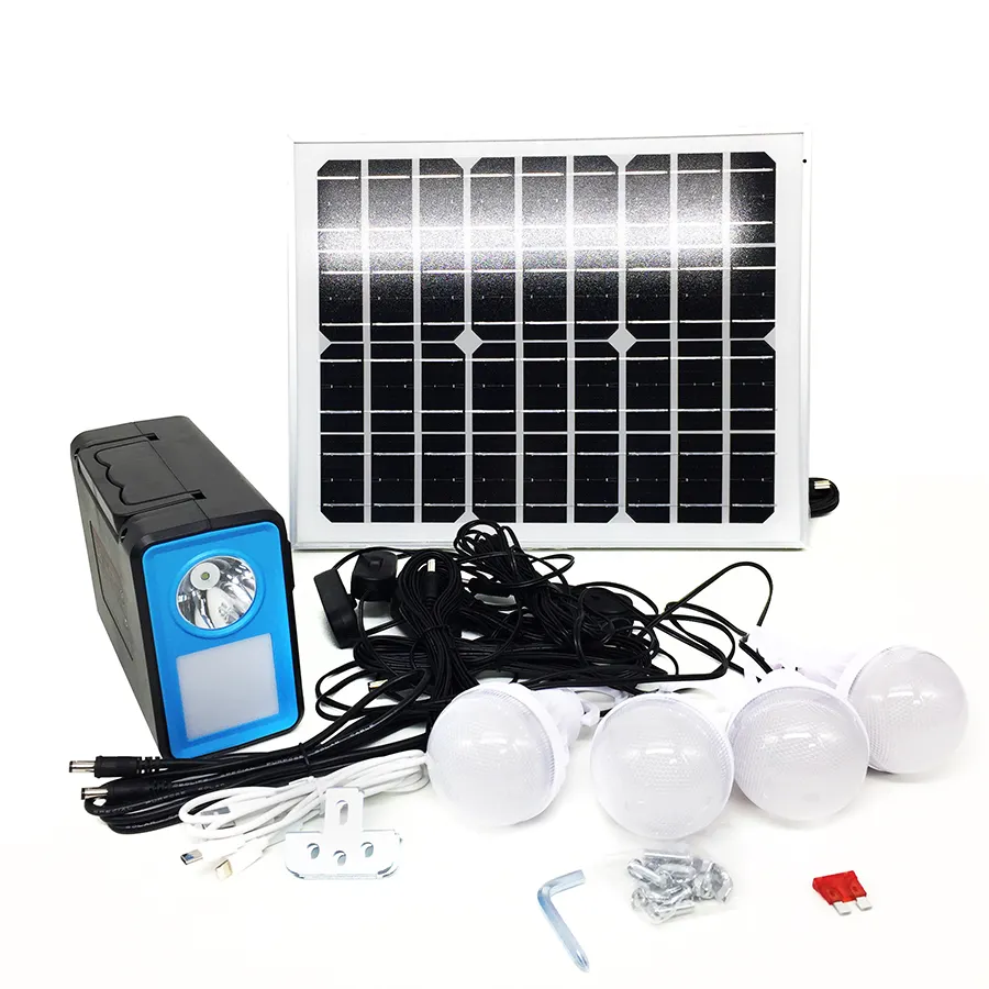 Solar Energy Power Generator Camping Electricity Supply Mobile Phone Charger Portable Multifunction Solar Lighting System Kits