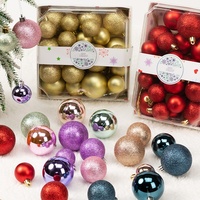 Ensemble de boules de Noël de haute qualité, 42 pièces, 3/4/5 cm, boules brillantes électro-plaquées, paillettes brillantes, UV, ouvrables, décorations pour arbre, ornements pour arbre