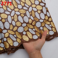 Tissu en dentelle à sequins vert africain 2771, broderie nigériane, tissu en dentelle filet français pour robe femme, tissu en dentelle à sequins