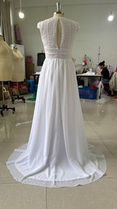 Vestido <span class=keywords><strong>de</strong></span> <span class=keywords><strong>Novia</strong></span> Retro <span class=keywords><strong>de</strong></span> Manga Corta con Encaje, Primavera-Verano, Largo hasta el Suelo, <span class=keywords><strong>de</strong></span> Chifón, Simple <span class=keywords><strong>y</strong></span> Elegante - Product Image 6