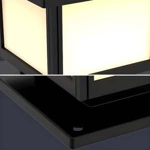 Lampe solaire à <span class=keywords><strong>LED</strong></span> carrée <span class=keywords><strong>pour</strong></span> poteau, en aluminium et acrylique, style nordique, <span class=keywords><strong>pour</strong></span> villa, jardin, <span class=keywords><strong>portail</strong></span>, pilier, paysage, décorative, étanche - Product Image 6