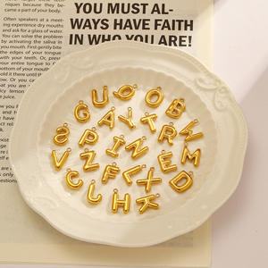 Colgante de acero inoxidable con forma de globo con 26 letras del alfabeto para la elaboración de collares, de Yunnique - Product Image 2