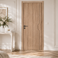 Porte intérieure WPC avec surface élégante décorée de lignes brisées, composite bois-plastique, anti-termites, étanche, porte personnalisée