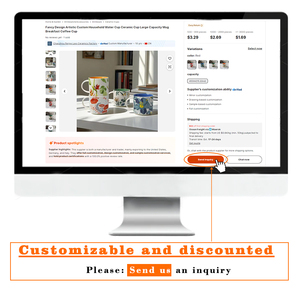 Tasse en forme d'œuf blanc, café rond en céramique, tasse en porcelaine pour tasse personnalisée - Product Image 6