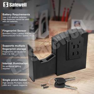 Caja Fuerte para Armas Safewell con Huella Dactilar Biométrica para Mesita de Noche, Escritorio, Lámpara Empotrada en la Pared, Puerta Corredera Automática - Product Image 5