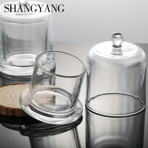 4oz 7oz 13oz ラグジュアリー ガラスキャンドルジャー 蓋付き容器 ガラスドーム型ベルキャンドルジャー グラスカバー付き クリスマスギフト - Product Image 4