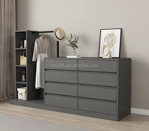 Minimalisme blanc vêtements commode chambre meubles armoire de rangement en bois avec <span class=keywords><strong>porte</strong></span>-<span class=keywords><strong>manteau</strong></span> - Product Image 2