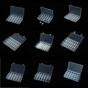 塑料收纳盒带可调分隔器珠宝收纳盒大24格多功能长方形